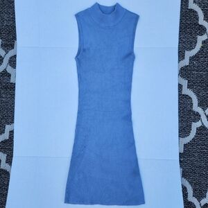 Blue Ribbed Knit Sleeveless Midi Dress | Forever 21 Bodycon Tank Dress S